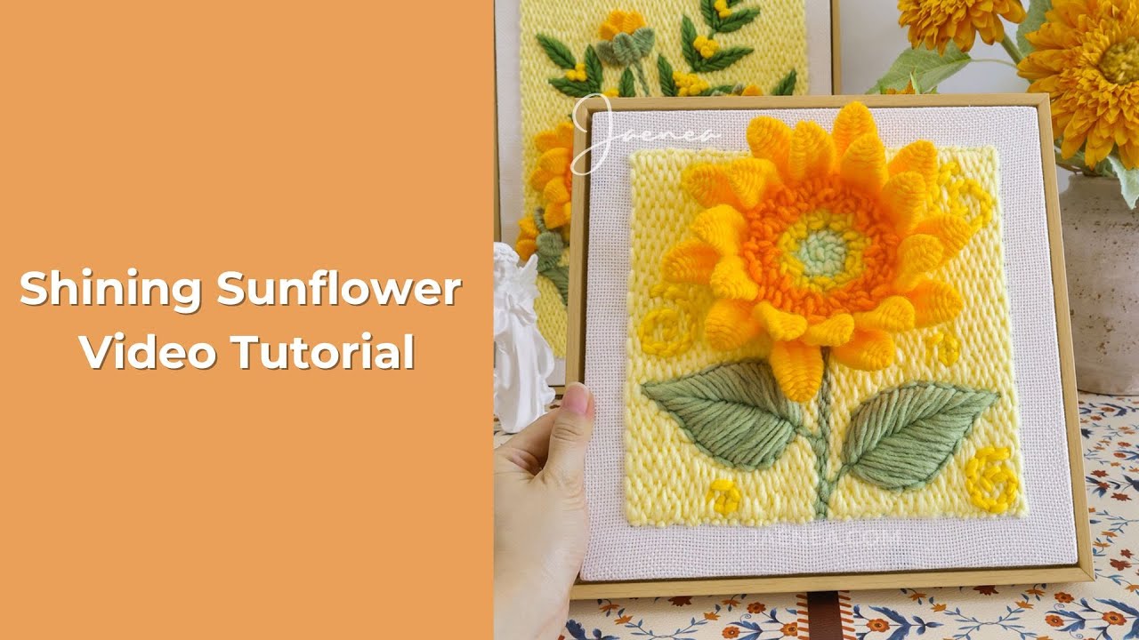 Shining Sunflower Punch Stitching Kit Tutorial – Relaxing & Easy to Follow 🌻🌻🌻
