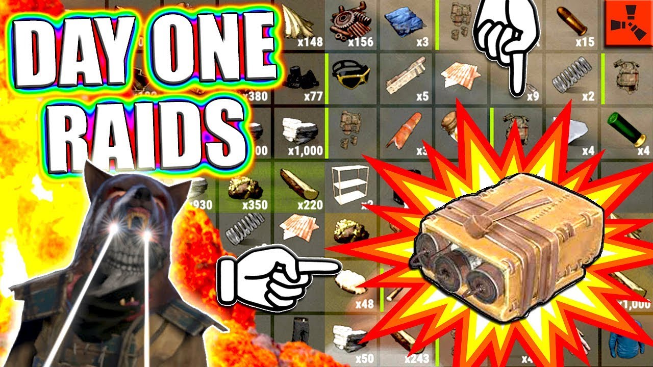 Rust DAY 1 ECO RAIDS + FASTEST START!? - Budget Raiding for RICH LOOT - Vanilla (Rust Raids PvP)