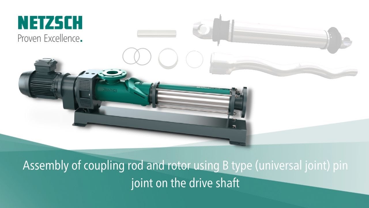 Assembly of coupling rod & rotor using B pin joint: NETZSCH NEMO® progressing cavity pump assembly