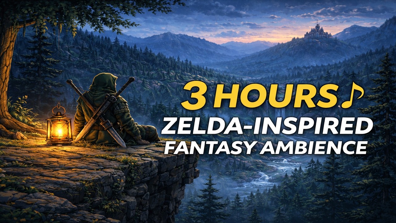 3H Forest Cliffs at Dusk • Calm Fantasy Ambience (Zelda Inspired)