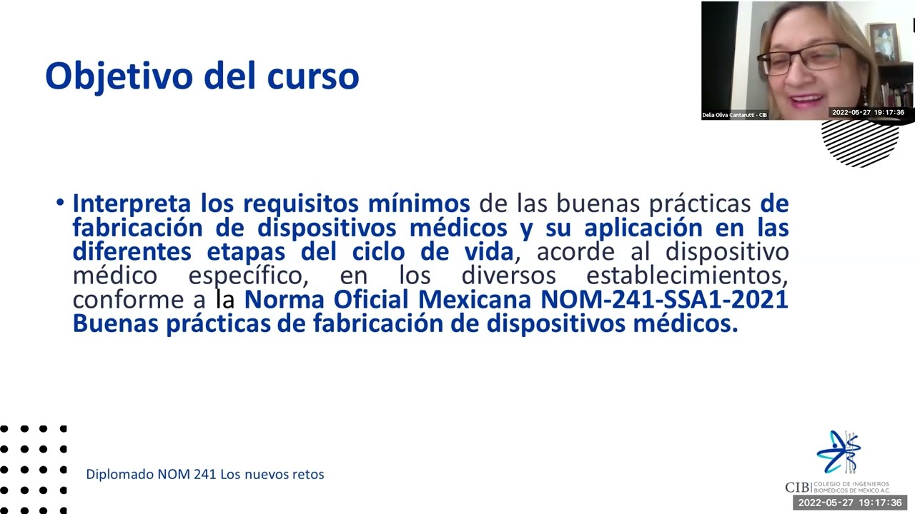 👉 SESIÓN INFORMATIVA DIPLOMADO-NOM 241-SSA1-2021 Los nuevos retos