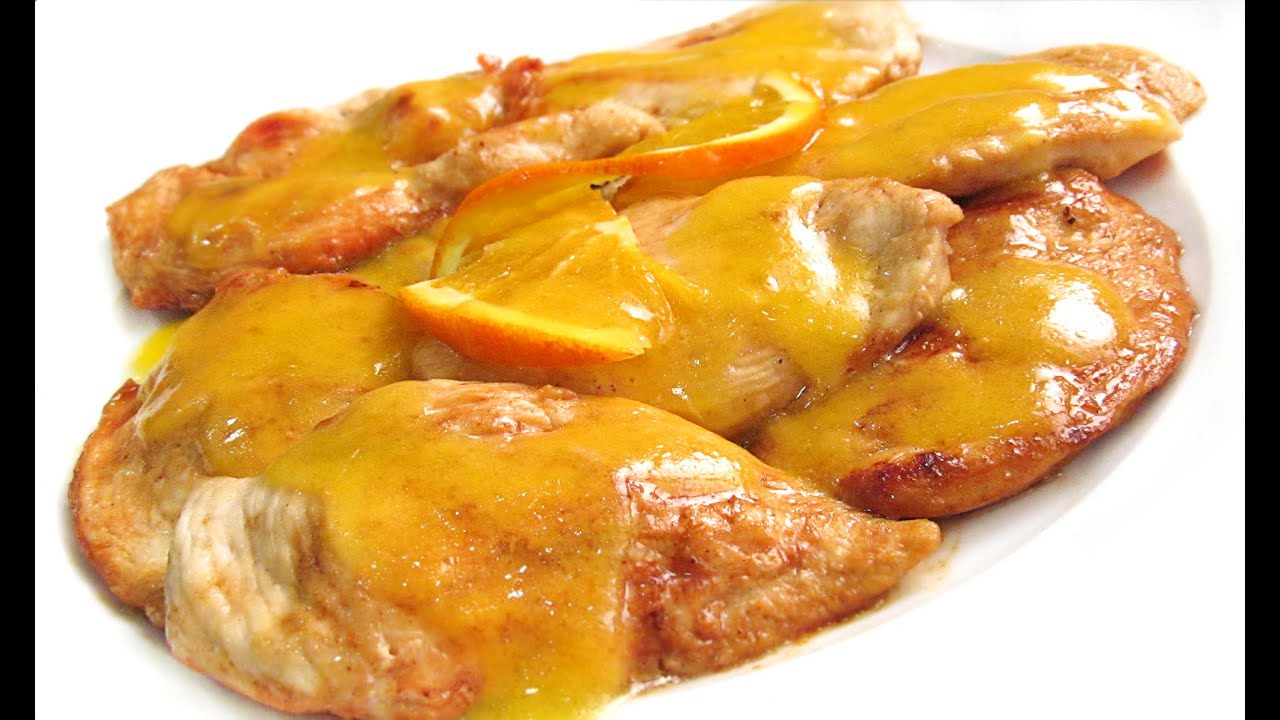 Filetes de Pechuga de Pollo con Salsa de Naranja