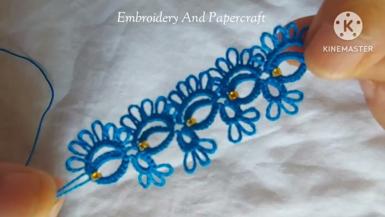 Tatting lace design tutorial for beginners|The art of lace making|Beautiful lace making