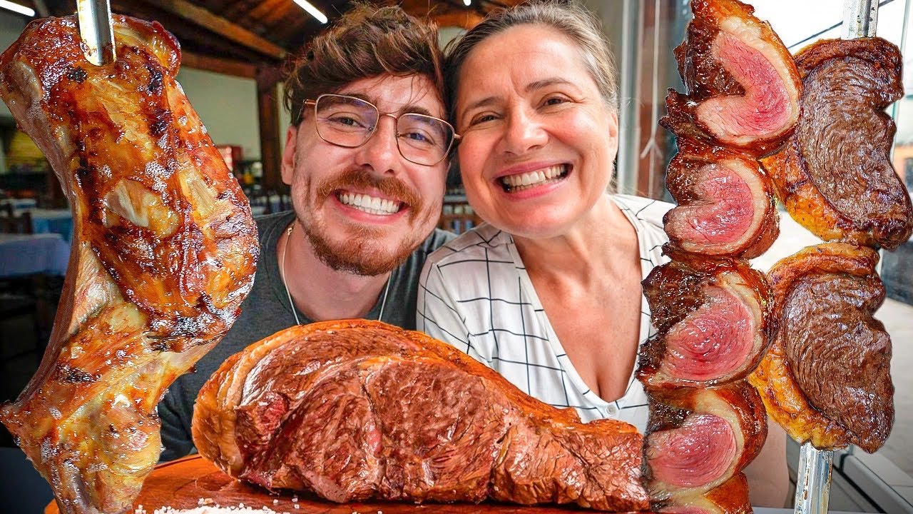 Minha m&atilde;e na churrascaria em Praia Grande I Sem edi&ccedil;&atilde;o