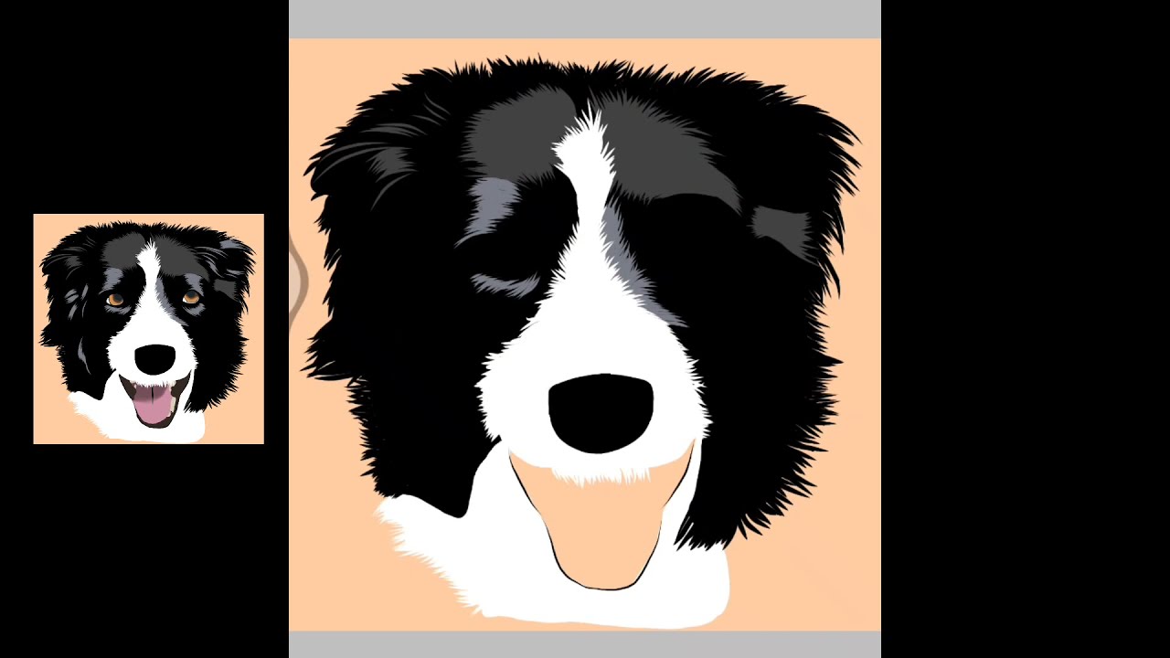 Dog Vector Art Portrait using IBIS PAINT X
