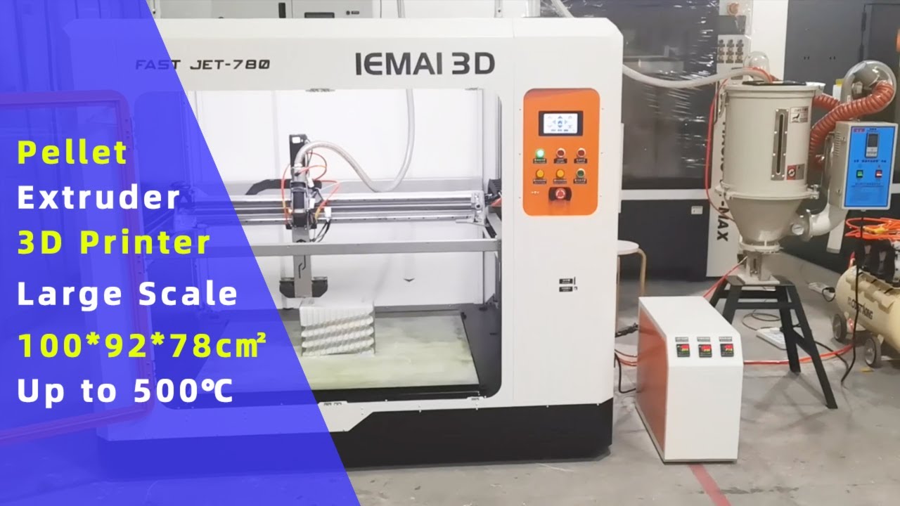 Pellet Extruder 3D Printer FAST-JET-780 with Large size 100*92*78cm Printing Temp Up tO 500℃