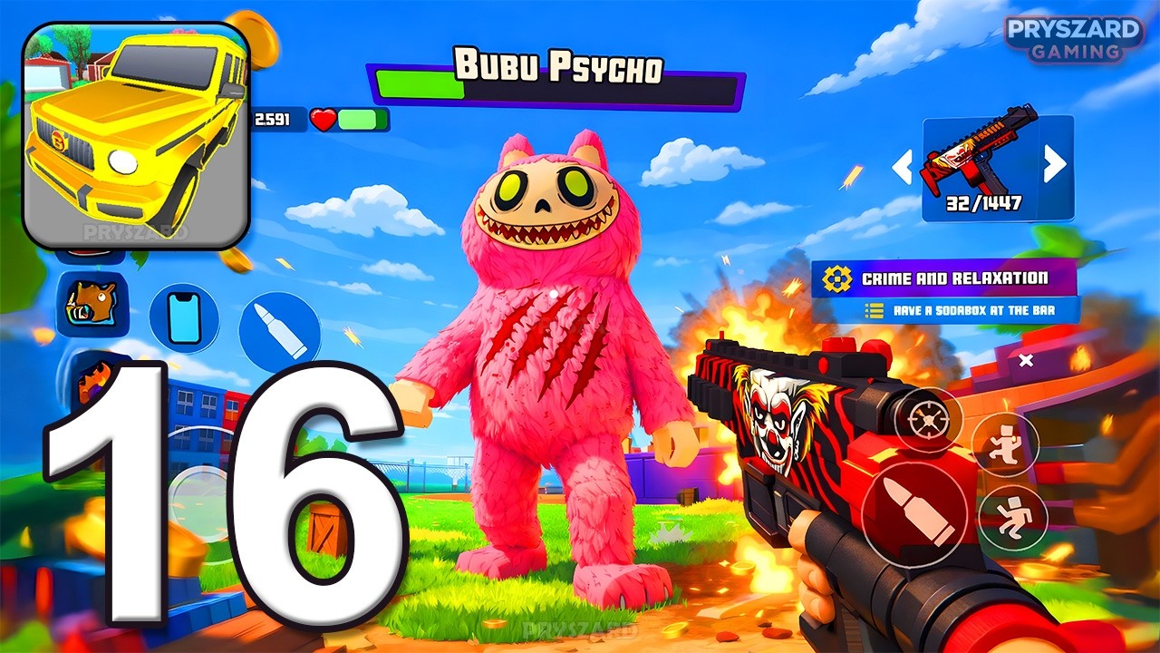 Gangs Wars: Pixel Shooter RP - Gameplay Walkthrough Part 16 - Bubu Psycho Boss (iOS, Android)