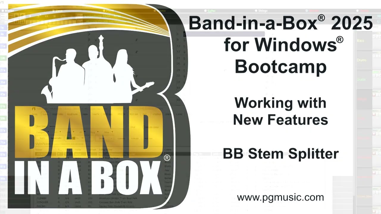 Band-in-a-Box® 2025 for Windows® Boot Camp: Working with the Newest Features