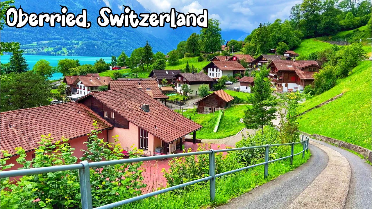 Oberried, Switzerland walking tour 4K -  Incredibly beautiful villages on the lake Brienz