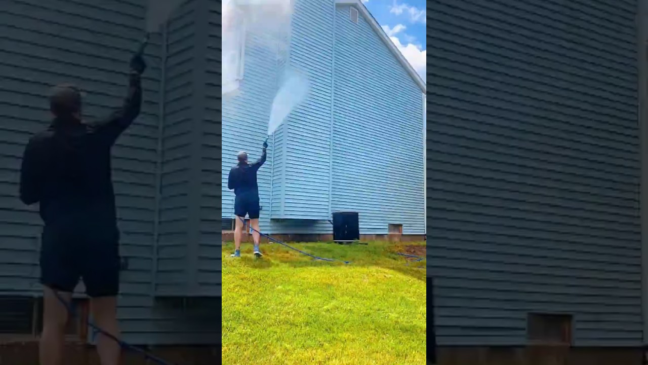 Pressure Wash vs Soft Wash   Which Would YOU Choose 💦 #homecleaning