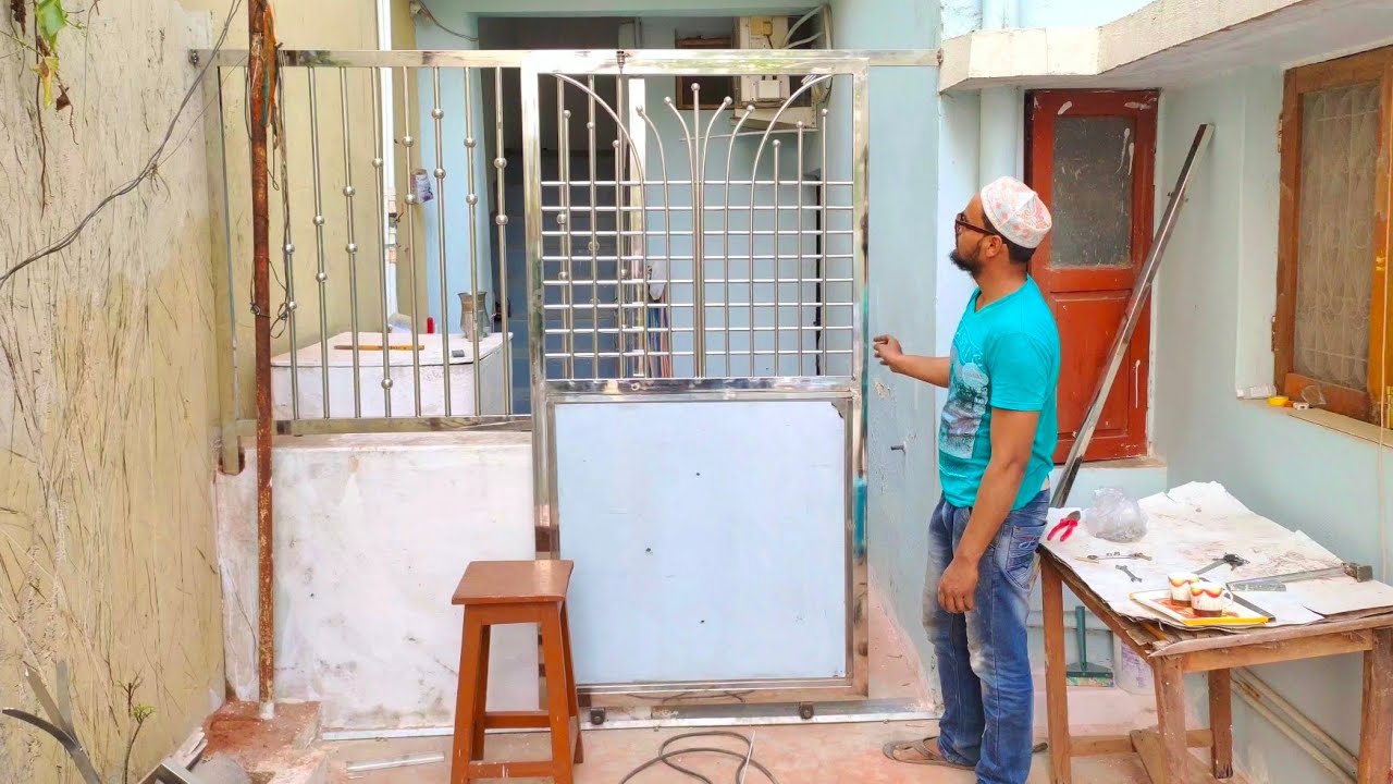 Stainless Steel Sliding Door Installation || safety sliding door