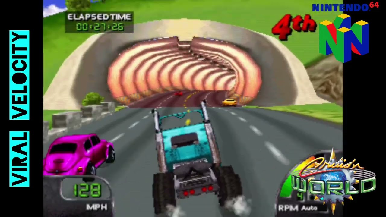Jugando a Crusin World de Nintendo64