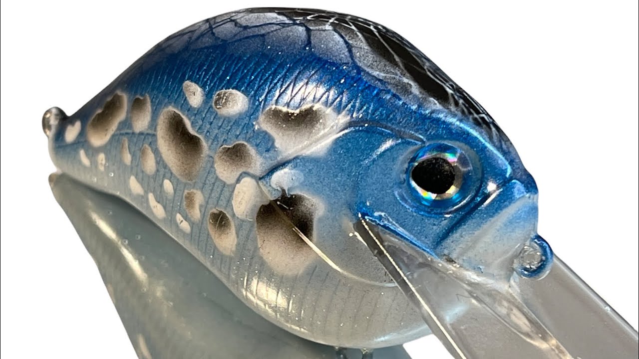 Lure Painting:3D Stencil and 2 Coat Epoxy Technique on this Electric Blue Frog