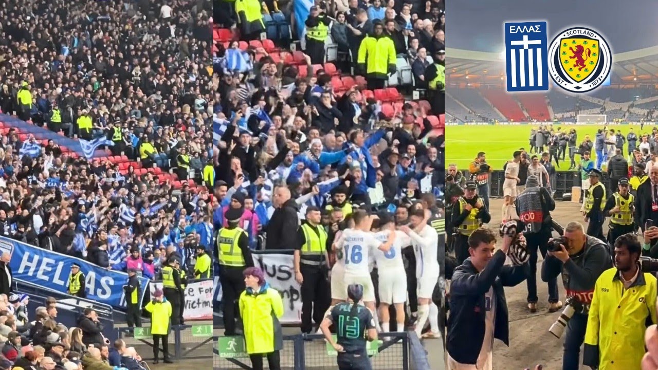 Greece Fans Erupt At Hampden Park As Konstantinos Karetsas Scores Against Scotland