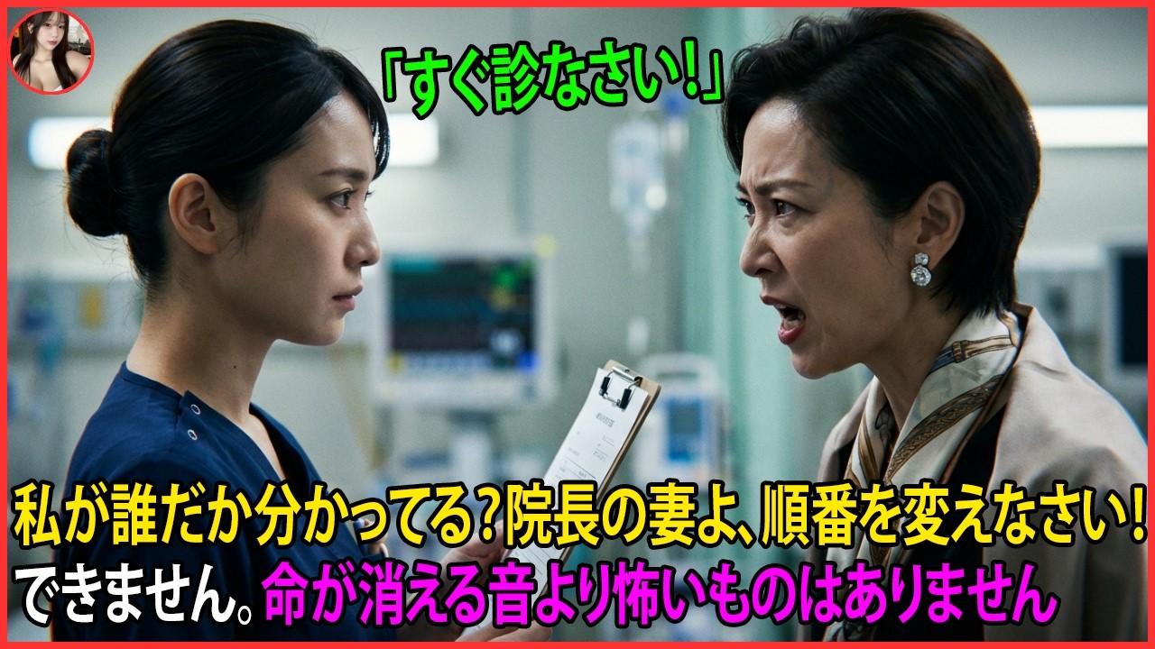 「私が誰だか分かってる？院長の妻よ、順番を変えなさい！」――「できません。命が消える音より怖いものはありません」――#動エピソード#老後の物語 #家族の物語