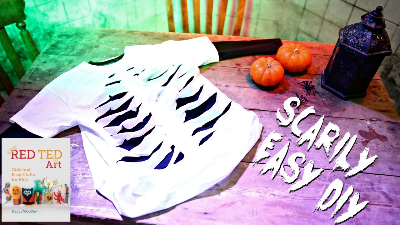 Halloween Crafts   Last Minute Halloween Costume   Skeleton T shirt