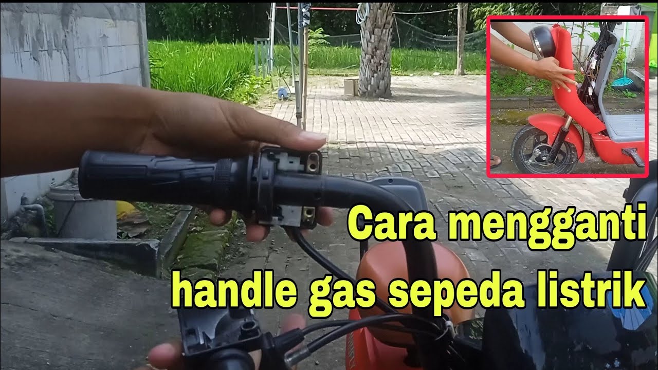 Cara mengganti handle gas sepeda listrik u winfly.