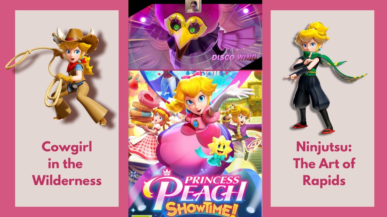 Princess Peach Showtime! Cowgirl in the Wilderness, Ninjutsu: The Art of the Rapids, and Disco Wing