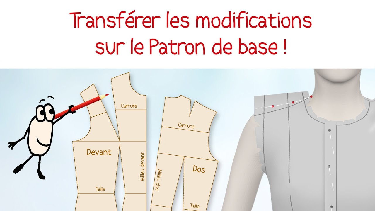 Reporter les modifications de l'essayage sur le patron de base ! Tutos - Patron - Couture - Gratuit