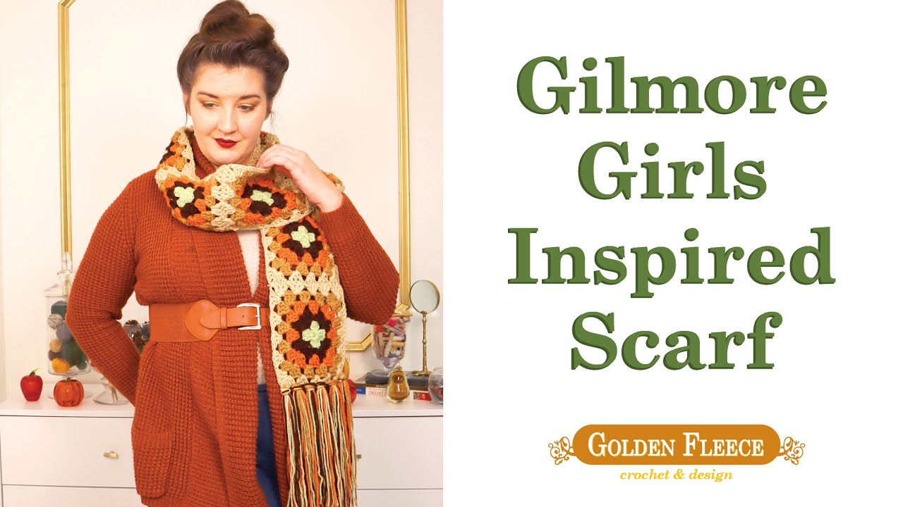 Easy Crochet Scarf x Granny Square x Beginner Crochet Tutorial x Gilmore Girls Crochet Pattern