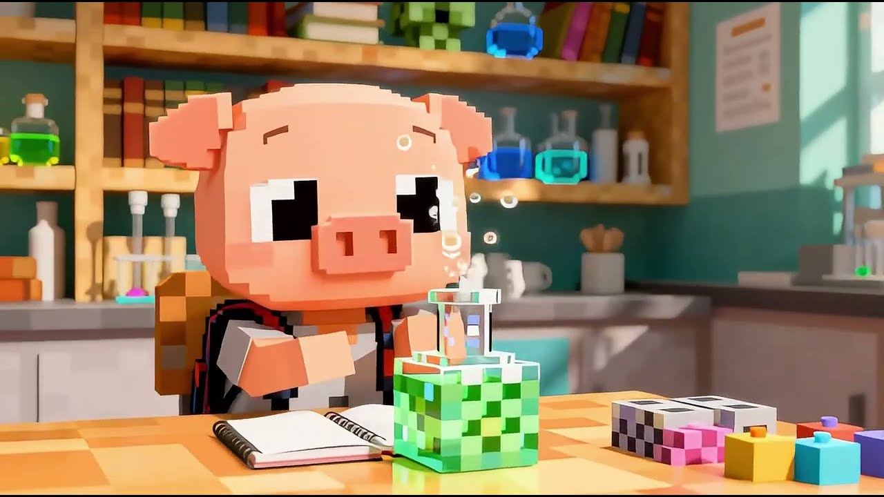 Minecraft Song - School Adventure | Nursery Rhymes And Kids Songs