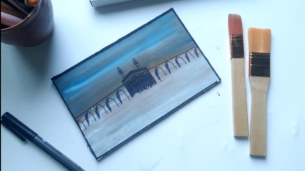 Kaba sharif painting 🎨 tutorial | Islamic painting #art #painting 