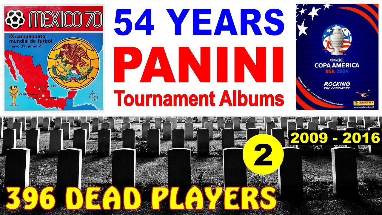 R.I.P. 396 Dead football players in 54 years Panini Tournament Albums (PART 2/4) 2009 - 2016