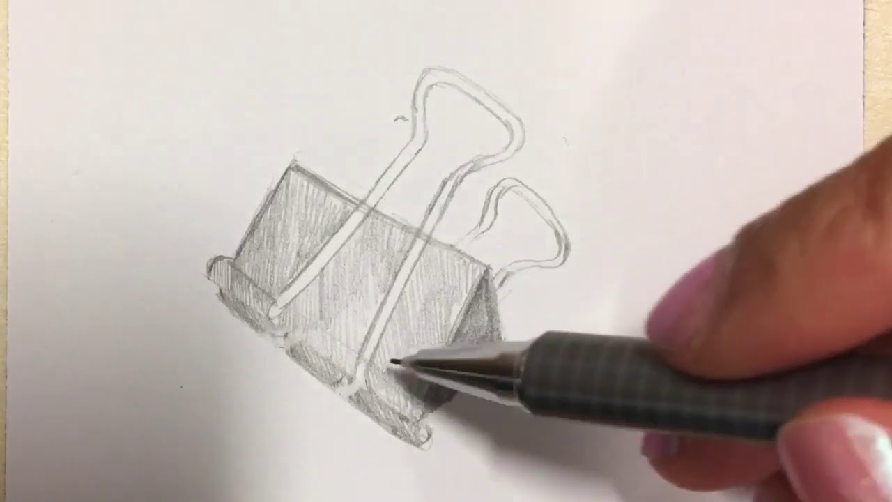 Mini Still Life Drawing of Fold-back Paper Clip