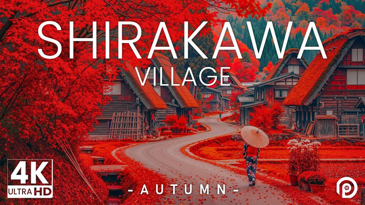 Shirakawa-go in Autumn 4K - Japan’s Most Beautiful Village in Stunning Fall Colors - Relaxing Music