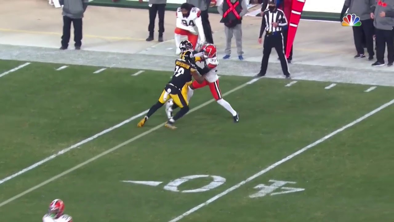 JuJu Smith-Schuster Frustrated Down 28 Performs TAKEDOWN Block on Mitchell | Steelers vs Browns