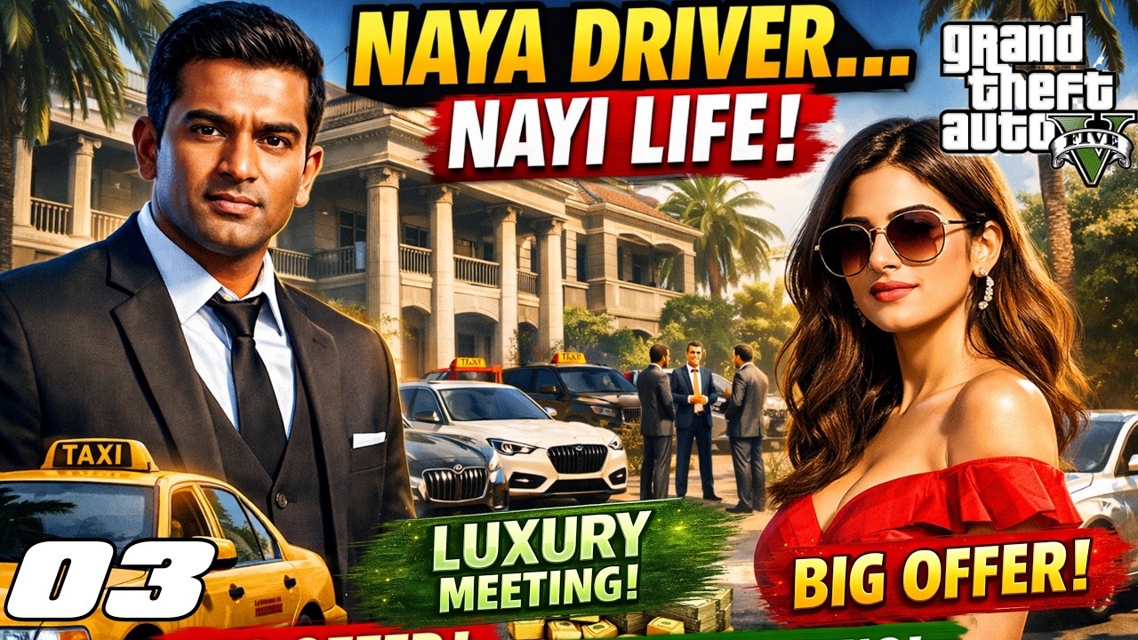 Gareeb Taxi Driver Ki Life Ek Din Me Change! | GTA 5 Hindi