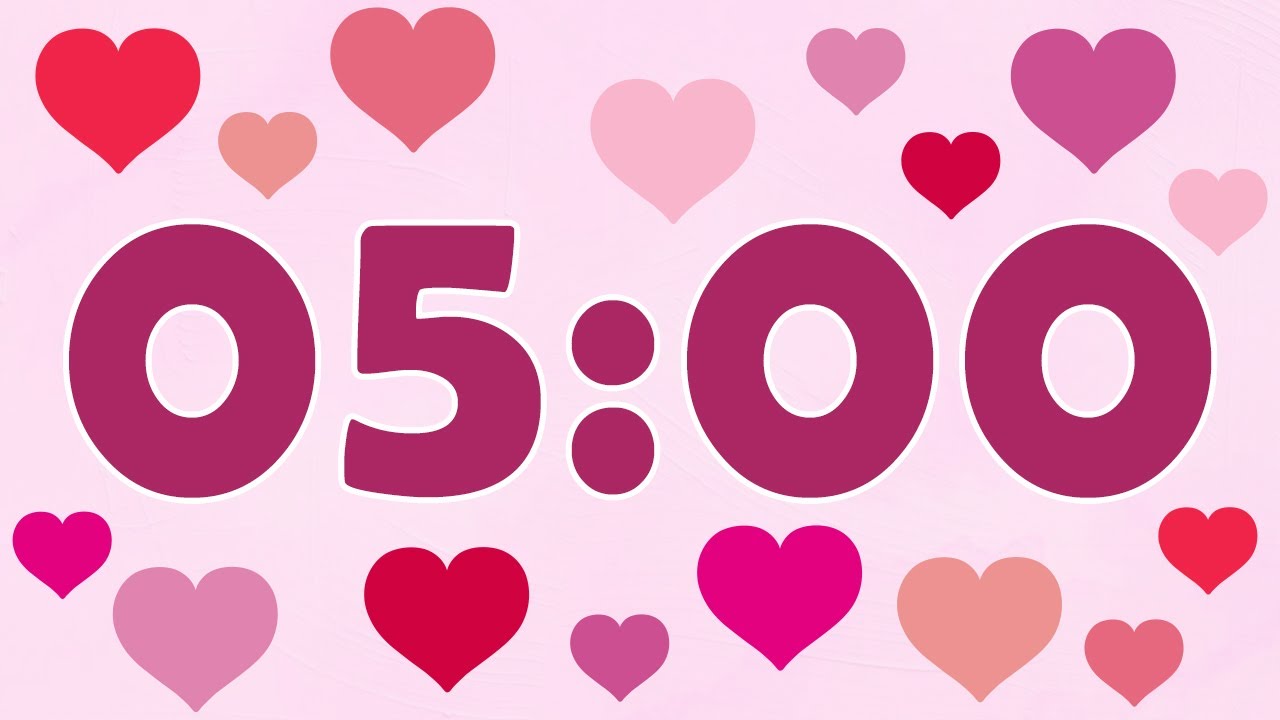 5 Minute Valentine&rsquo;s Day Countdown Timer ❤️ Hearts & Relaxing Piano Music