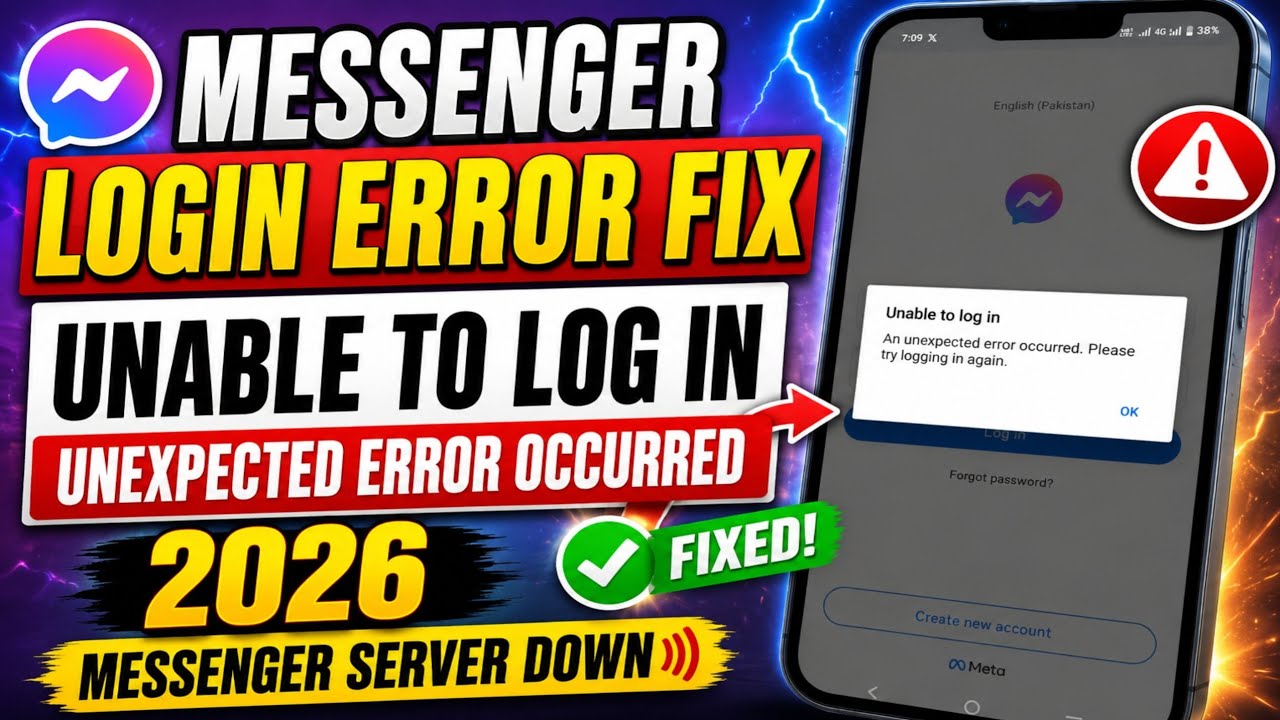 Исправление ошибки входа в Messenger | Невозможно войти. Произошла непредвиденная ошибка 2026 | С...