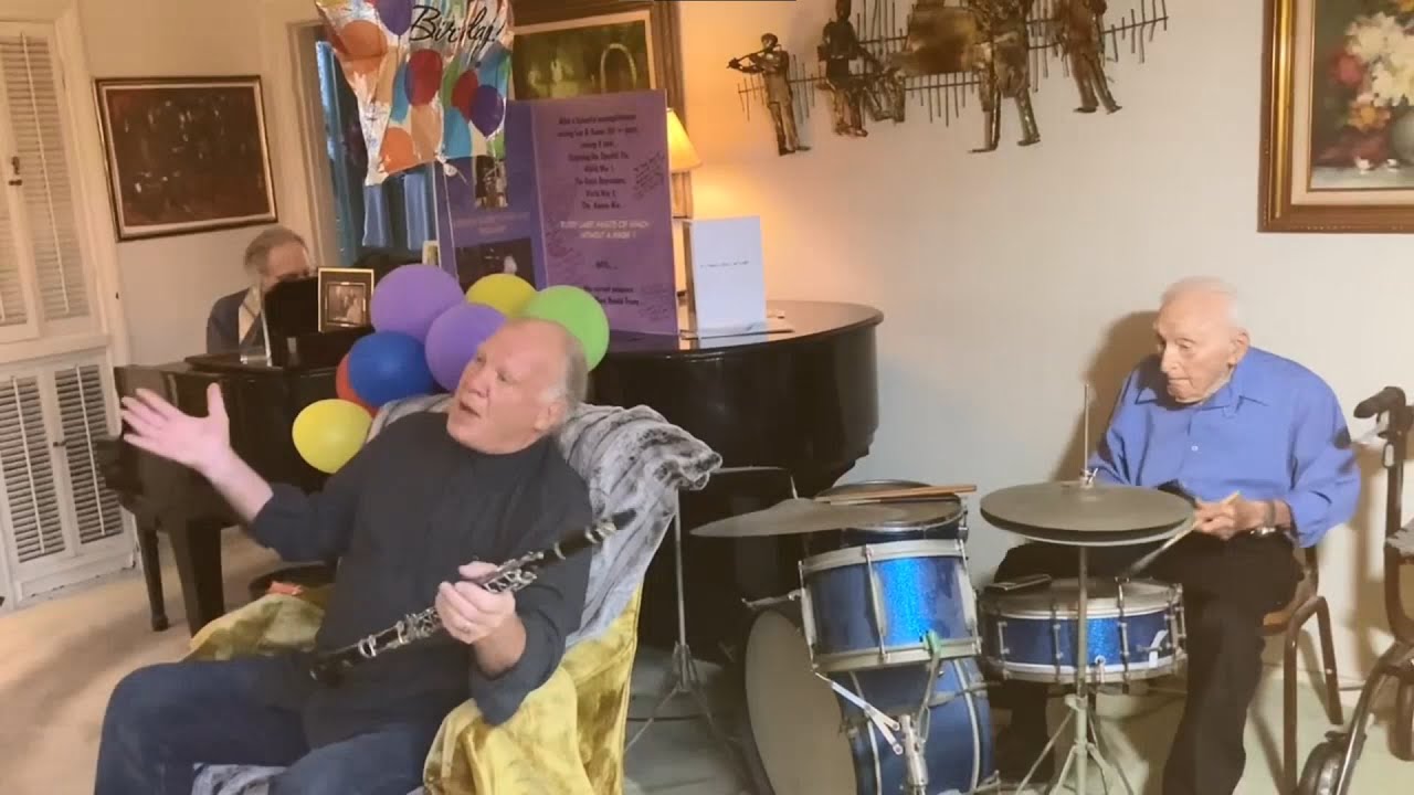 The world’s oldest jazz drummer, here at 103 years old, has passed at almost 105.