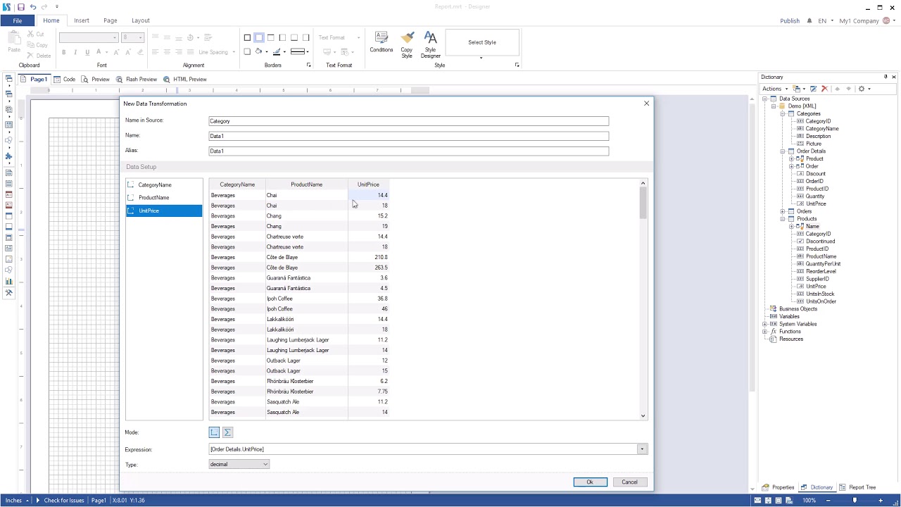 WinForms Reporting Tools: Data Grouping in Data Transformation [Shot on v2018]