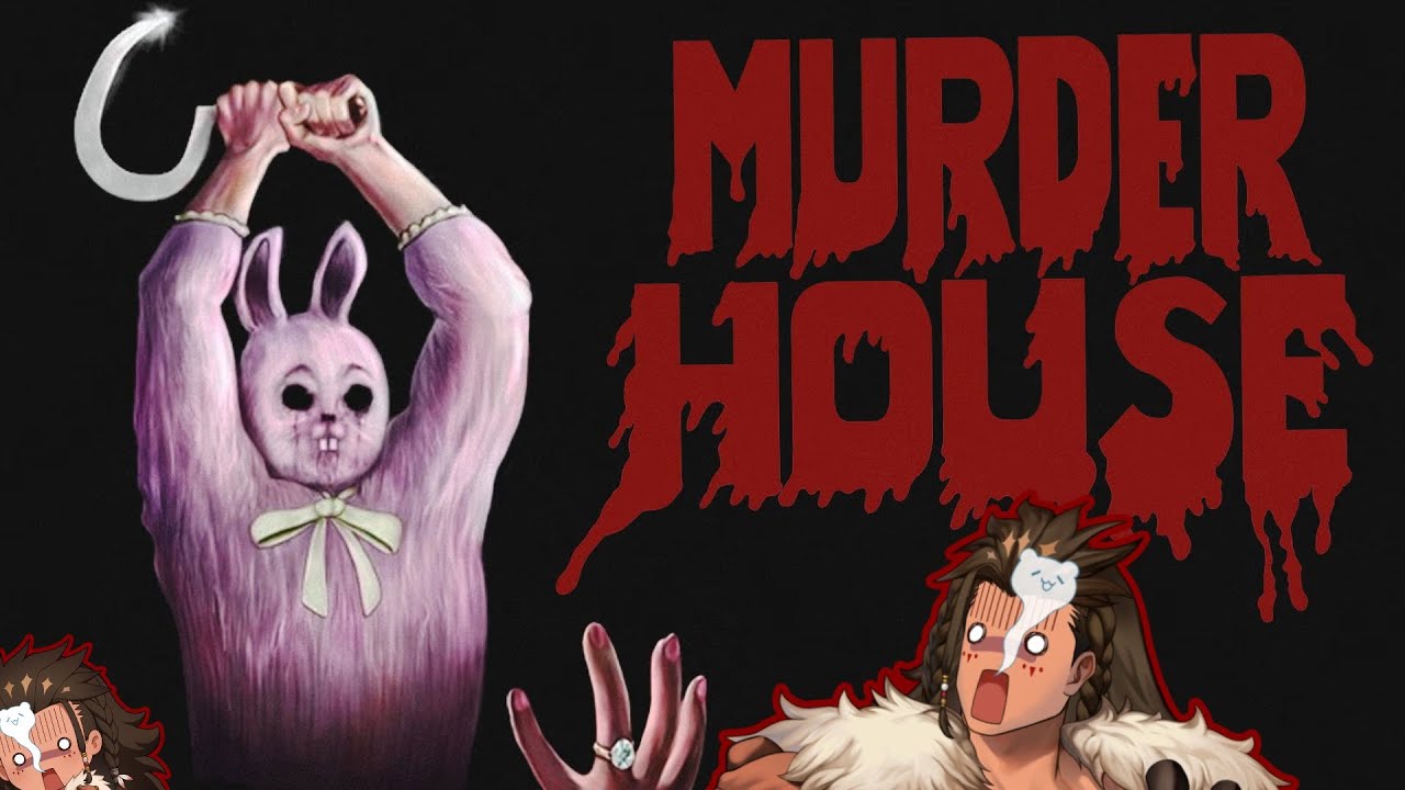 【Murder House】Why is this Pink Bunny chasing me?!💢Barbarian tries not to die in low-poly horror game
