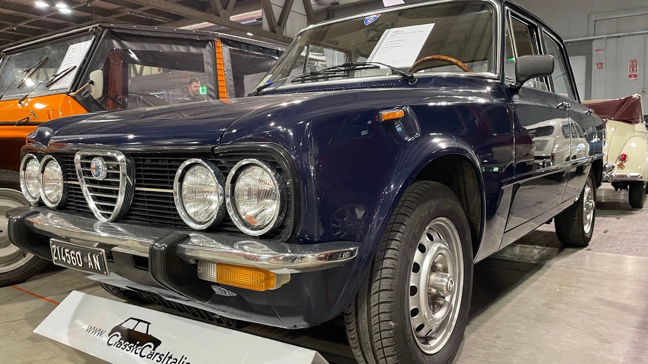 Alfa Romeo Giulia Nuova Super 1300 1975 walk around and cold start now sold @classiccarsitalia.com