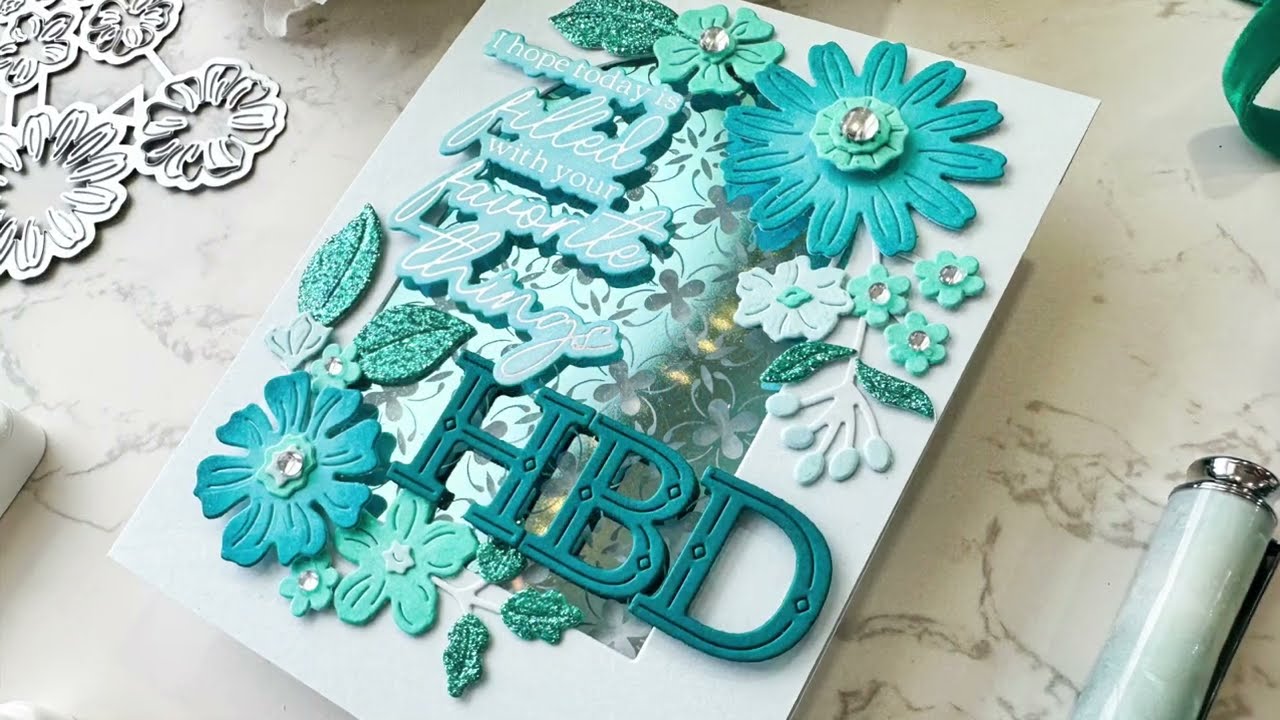 Embellished See-Through Window with Stenciled Die Cuts!