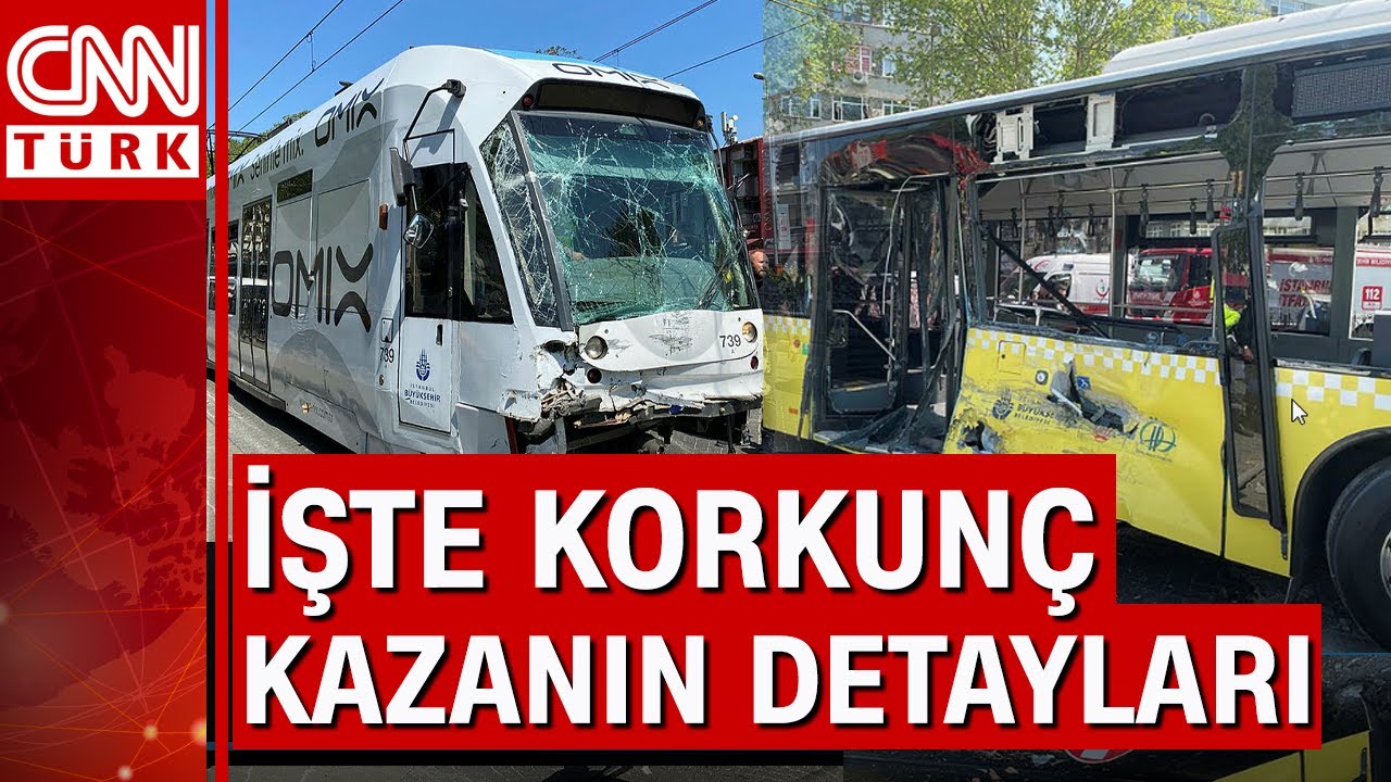 İstanbul'da Tramvay ile İETT otobüsü çarpıştı!