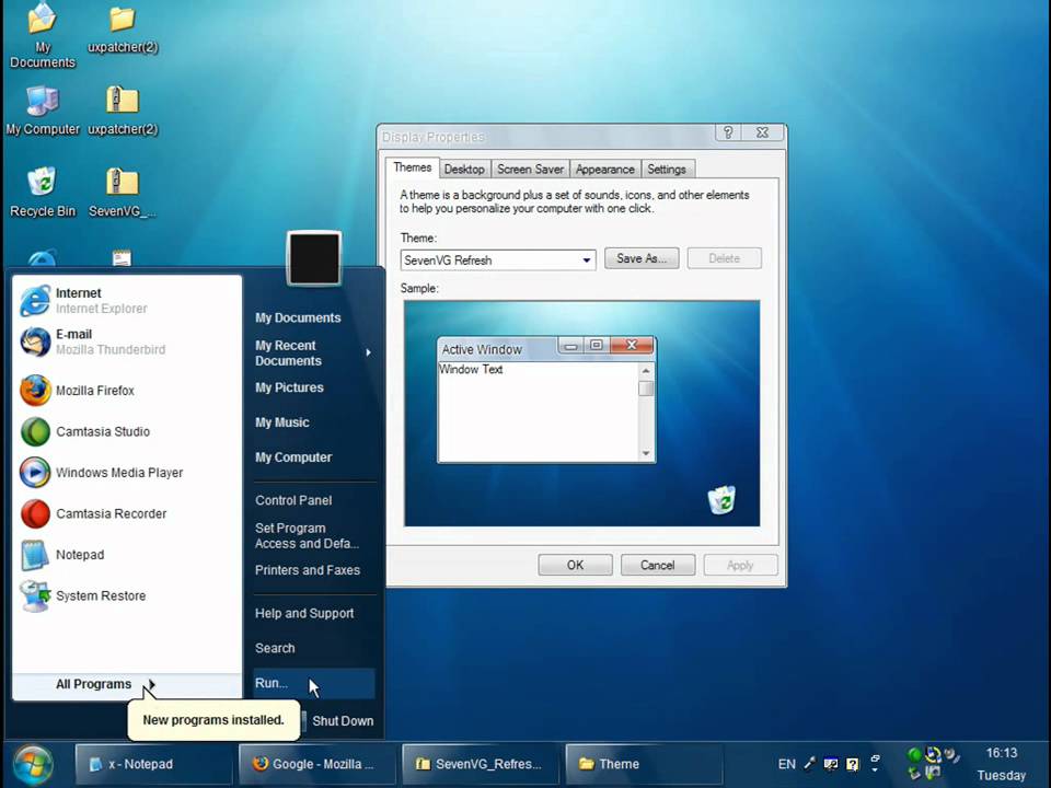 Make Windows XP look like Windows 7