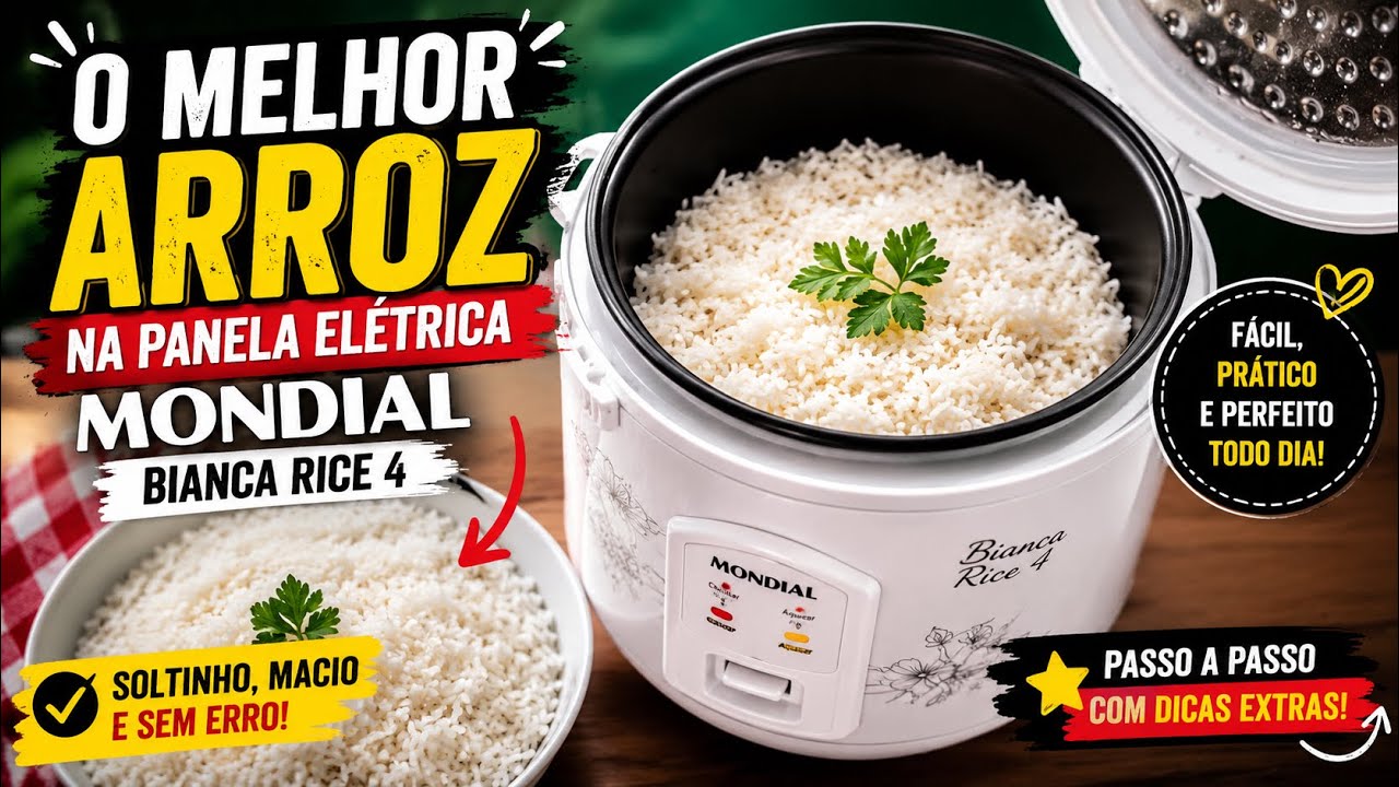O MELHOR ARROZ NA PANELA EL&Eacute;TRICA DE ARROZ MONDIAL BIANCA RICE 4