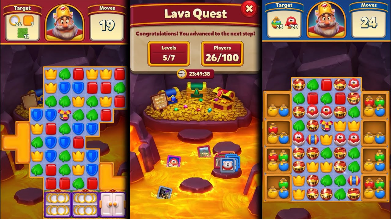 Royal Match Lava Quest Puzzle Gameplay Walkthrough