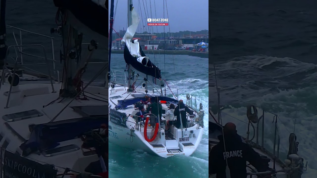 WATCH THE CAPTAIN EXPERTLY SAIL THIS BOAT THROUGH ROUGH WATERS!!! | CAPBRETON, FRANCE | BOAT ZONE