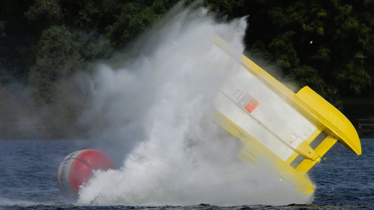 S-55 ALMOST HEAVEN - Dan Wells flip at Stoney Creek, Michigan 2008 inboard hydroplane race