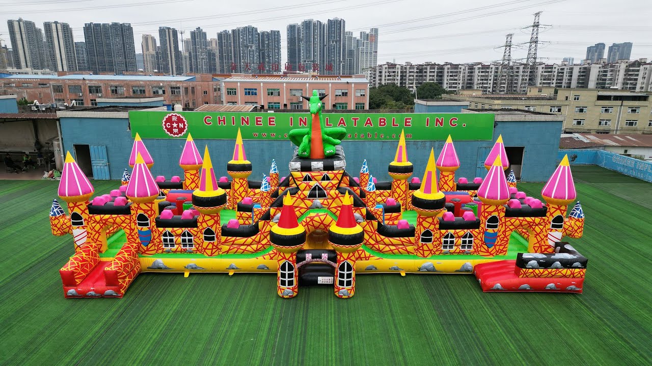 Giant Inflatable Dragon Castle - Ultimate Fantasy Playland for Kids! Chinee Inflatables T6-383