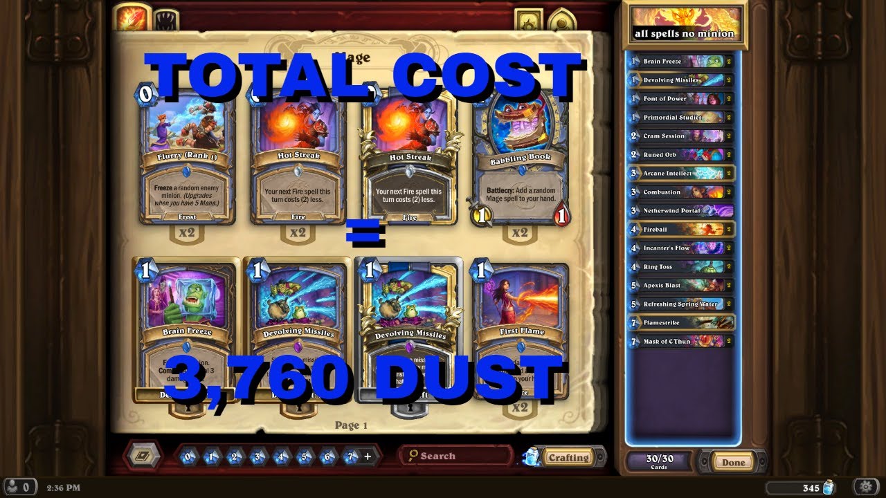 Hearthstone: All Spells No Minions Mage Deck