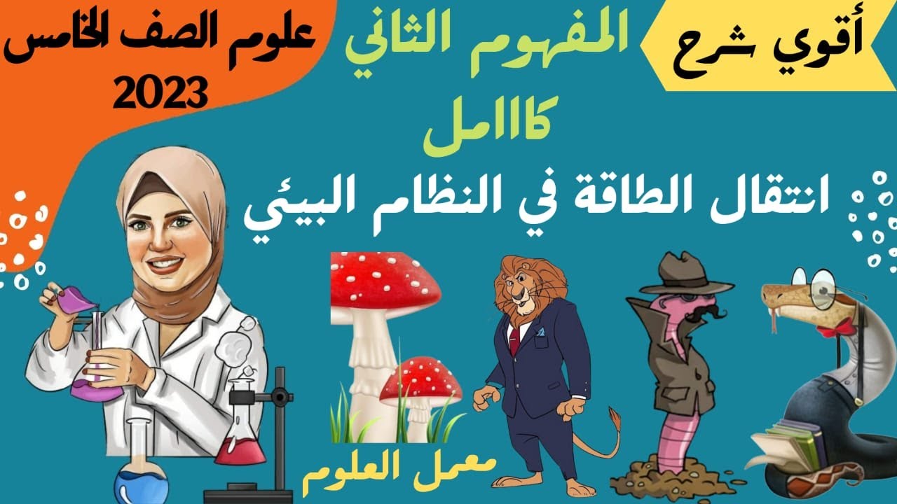 انتقال الطاقة في النظام البيئي كااامل _ علوم الصف الخامس الابتدائي المنهج الجديد 2023 _ الترم الاول.