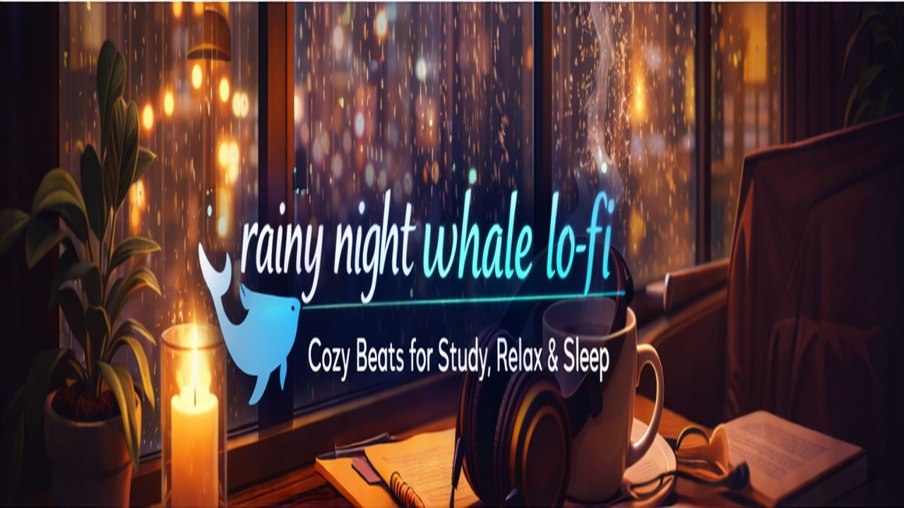 Rainy Night Lo-fi with the Blue Whale ☕ Cozy Beats for Study, Sleep & Relax