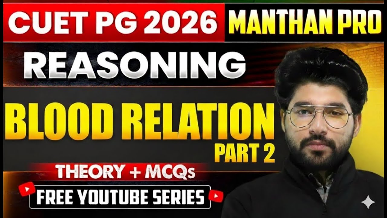 CUET PG 2026 Reasoning | Blood Relation Theory + MCQs