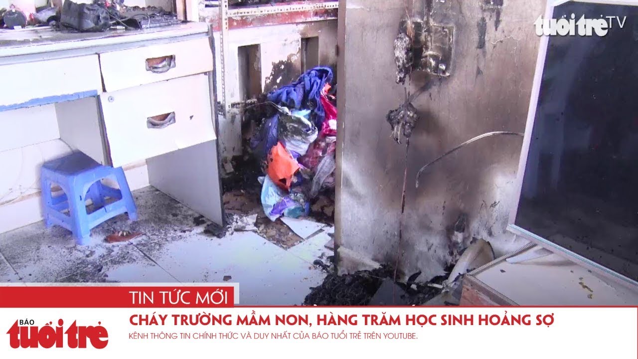 Cháy trường mầm non, hàng trăm học sinh hoảng sợ